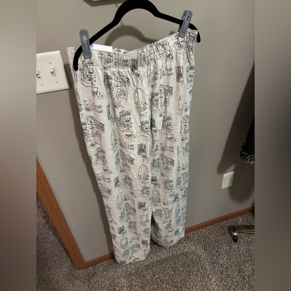 Printed Abercrombie Linen Pants- Long